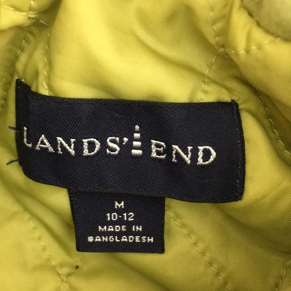 Lands End Green Winter Jacket Womens Medium 10-12 Zip Up - Picture 11 of 16